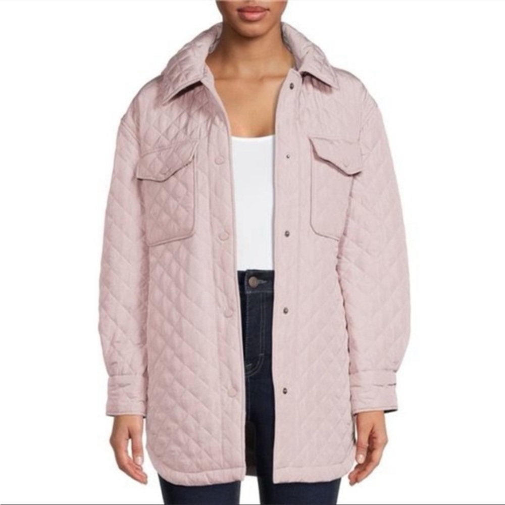 Lucky Brand Pink Snap Diamond Quilted Jacket size Large